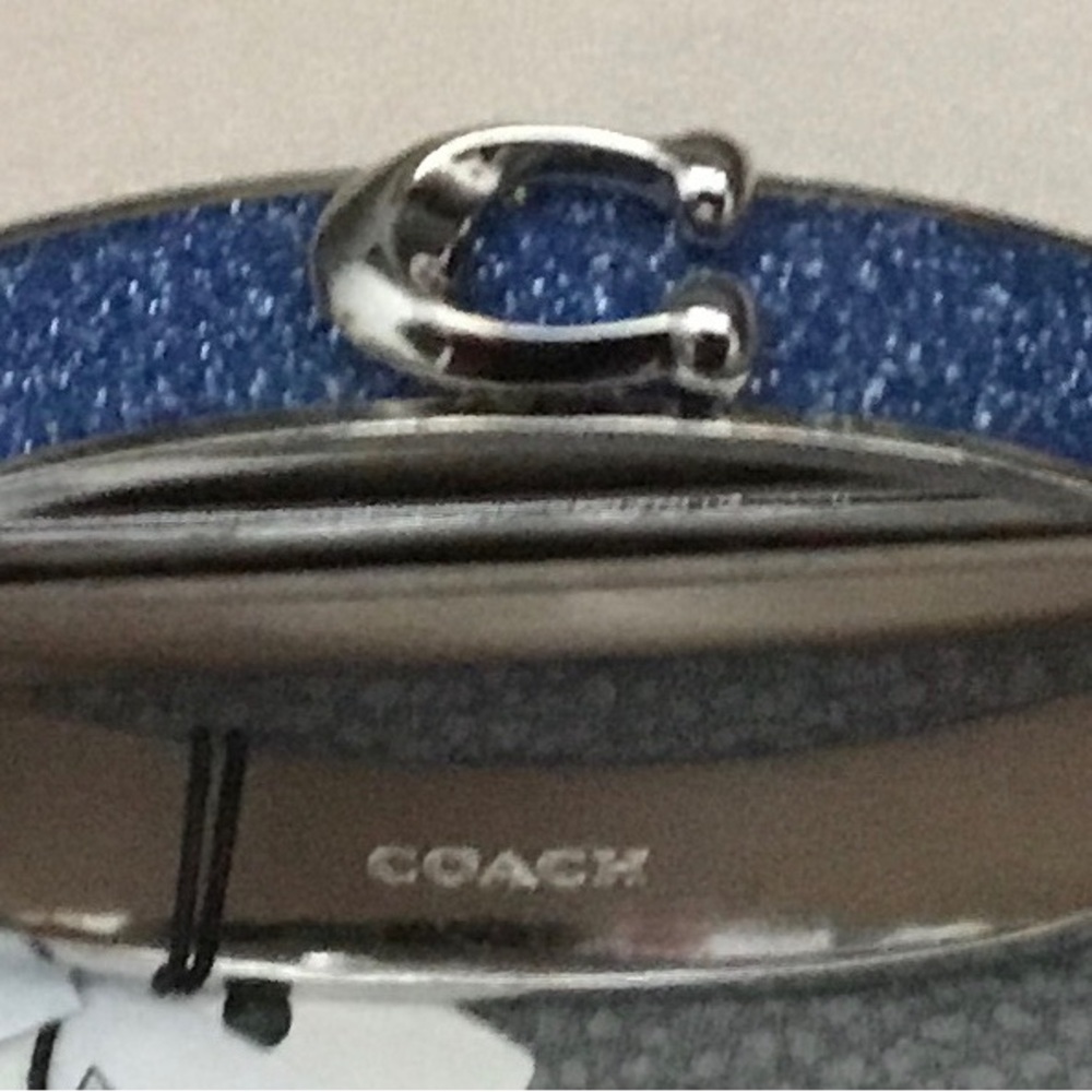 Coach Silver and Blue Bangle Bracelet NWT